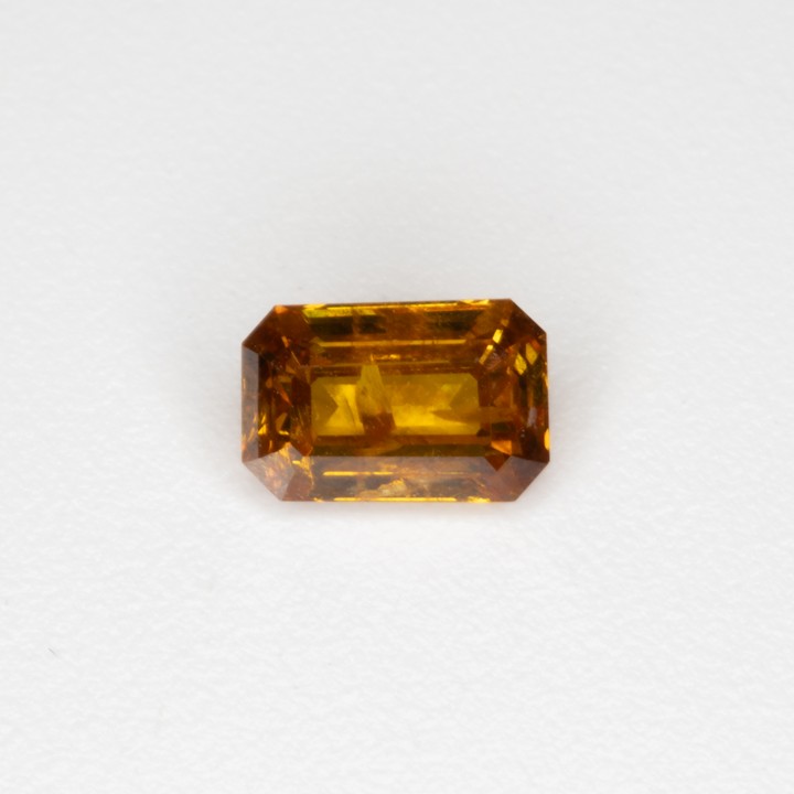 0.40ct Natural Fancy Brownish Yellowish Orange Diamond Emerald-cut Single Gemstone.  Auction Guide: £700-£900 (VAT Only Payable on Buyers Premium)