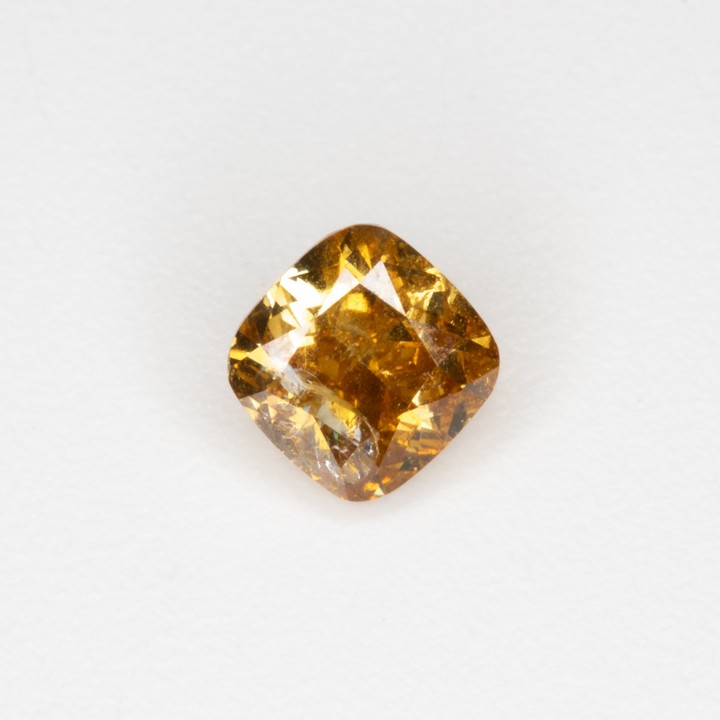 0.44ct Natural Fancy Brownish Yellow Diamond Cushion-cut Single Gemstone.  Auction Guide: £600-£800 (VAT Only Payable on Buyers Premium)