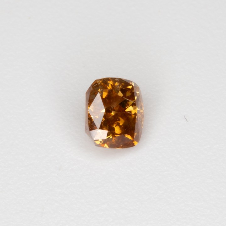0.26ct Natural Fancy Brownish Orange Diamond Cushion-cut Single Gemstone, Clarity Si2.  Auction Guide: £500-£700 (VAT Only Payable on Buyers Premium)