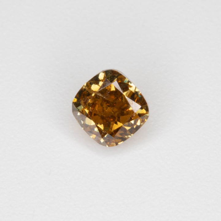 0.41ct Natural Fancy Yellow-Brown Diamond Cushion-cut Single Gemstone, Clarity SI2.  Auction Guide: £500-£700 (VAT Only Payable on Buyers Premium)