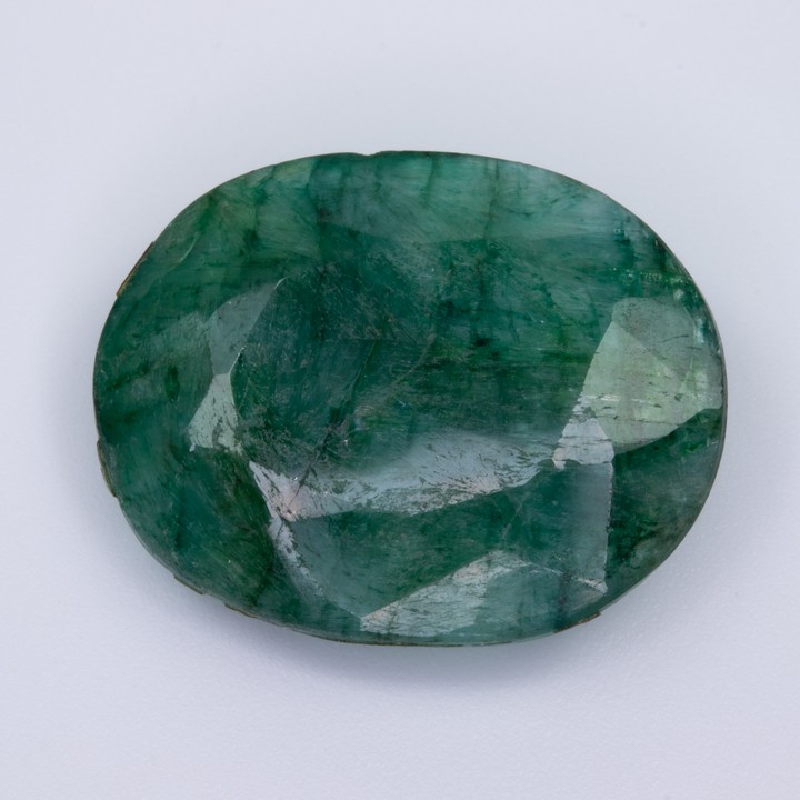 24.16ct Natural Emerald Faceted Oval-cut Single Gemstone, 24.1x18.2mm