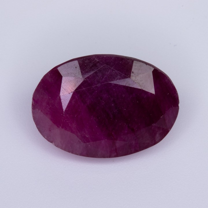 14.80ct Natural Ruby Faceted Oval-cut Single Gemstone, 13x17mm