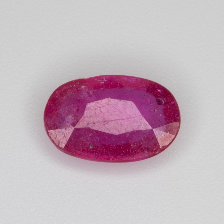 2.45ct Natural Ruby Faceted Oval-cut Single Gemstone, 10.5x6.8mm