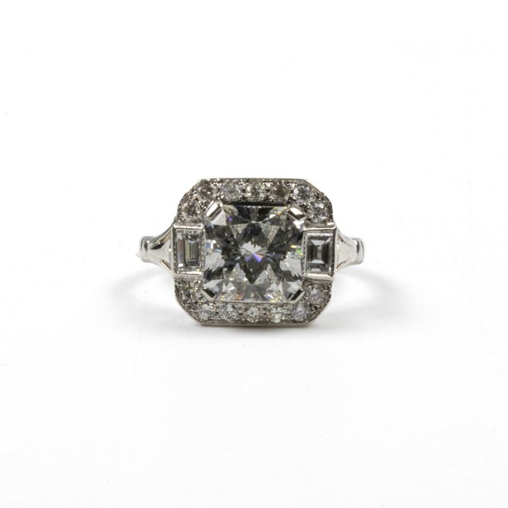 Platinum 950 2.75ct Lab Grown Diamond Ring, Size K, 6g. Colour G, Clarity VVS2. Report LG557233618.  Auction Guide: £1,500-£2,000 (VAT Only Payable on Buyers Premium)