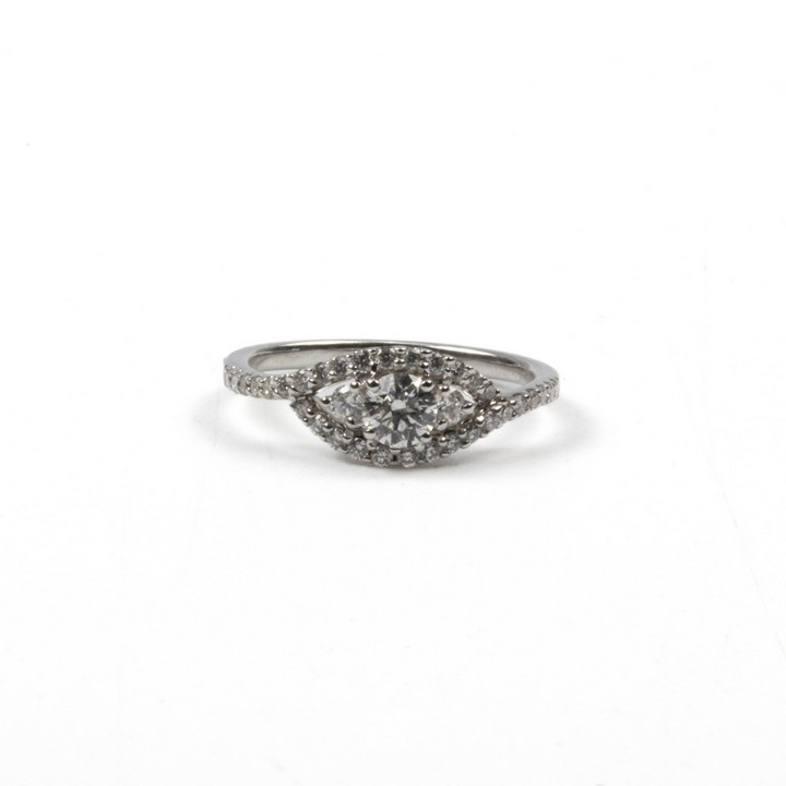 18K White 0.66ct Diamond Fancy Ring, Size K½, 2.4g.  Auction Guide: £1,100-£1,600
