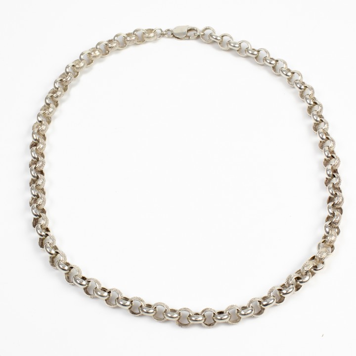 Silver Patterned Belcher Chain, 52cm, 55.8g (VAT Only Payable on Buyers Premium)