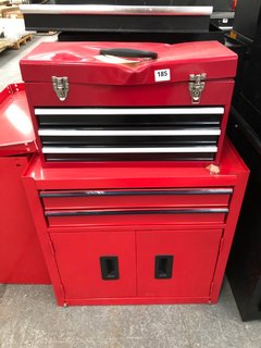 2 DRAWER + 2 DOOR TOOL BOX TO INCLUDE 3 DRAWER TOOL BOX IN RED: LOCATION - B6