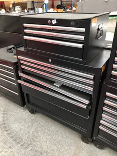 6 DRAWER WHEELED TOOLBOX TO INCLUDE 3 DRAWER TOOLBOX IN BLACK: LOCATION - B6