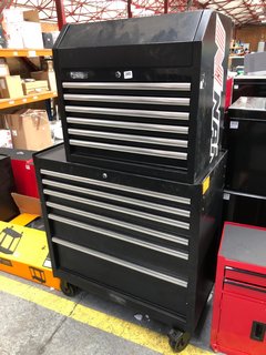 6 DRAWER WHEELED TOOLBOX TO INCLUDE 6 DRAWER TOOLBOX WITH GAS LIFT LID IN BLACK: LOCATION - B6
