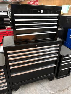 6 DRAWER WHEELED TOOLBOX TO INCLUDE 5 DRAWER TOOLBOX IN BLACK: LOCATION - B6