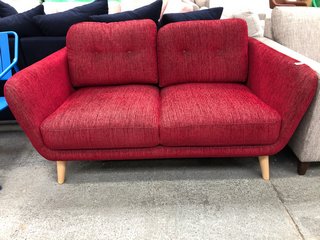 JOHN LEWIS & PARTNERS ARLO SMALL 2 SEATER SOFA, RED - RRP £799: LOCATION - A3