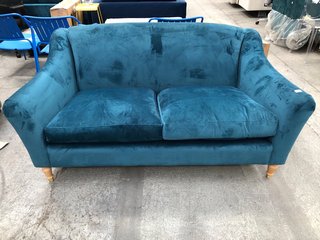 JOHN LEWIS & PARTNERS SMALL 2 SEATER SOFA, VELVET TEAL: LOCATION - A4