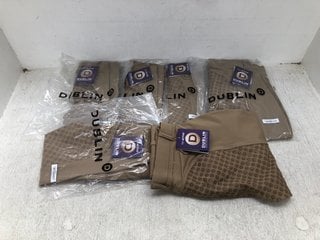 QTY OF ASSORTED DUBLIN WOMENS EQUESTRIAN RIDING CLOTHES IN BROWN IN VARIOUS SIZES: LOCATION - E13