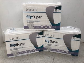 3 X DRYLIFE SLIP SUPER DISPOSABLE INCONTINENCE ALL IN ONE BRIEFS: LOCATION - E12