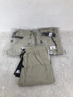 3 X MP TERRELLS AND MR PRINGLES WORKWEAR TROUSERS IN STONE SIZE: S: LOCATION - E11