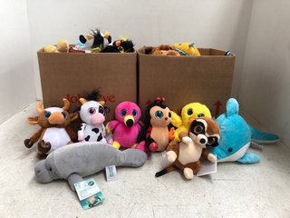 QTY OF ASSORTED PLUSHIES TO INCLUDE ORBYS WILD PLANET SEAHORSE AND FLAMINGO: LOCATION - H11
