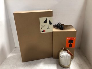 3 X JOHN LEWIS & PARTNERS LIGHTING ITEMS TO INCLUDE ANNIE TABLE LAMP AND CONIC 2 LIGHT TABLE LAMP: LOCATION - H18