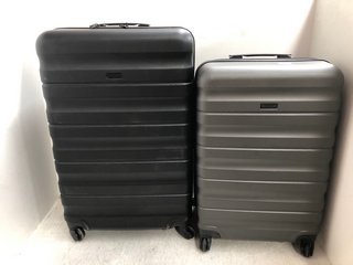 2 X JOHN LEWIS & PARTNERS ANYDAY SUITCASES TO INCLUDE MEDIUM SIZE GREY AND LARGE BLACK: LOCATION - G18