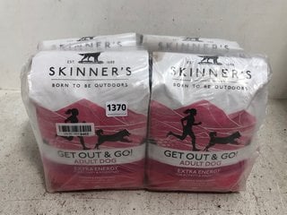 PACK OF 4 X SKINNERS GET OUT AND GO CHICKEN AND SWEET POTATO ADULT DRY DOG FOOD PACKS 2.5 KG: LOCATION - G14