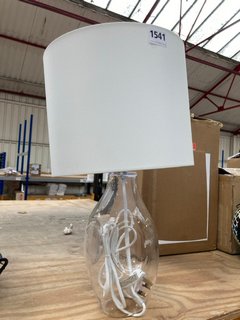 LARGE BULB TABLE LAMP WITH WHITE FABRIC SHADE: LOCATION - E2