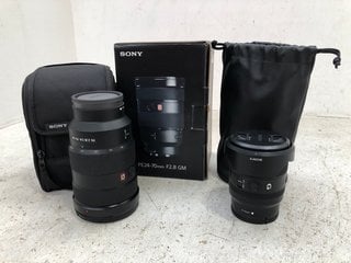 2 X ASSORTED SONY FE24 35MM - 70MM F2.8 GM CAMERA LENS RRP - £1441: LOCATION - E1 FRONT