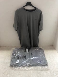 2 X ASSORTED CLOTHING TO INCLUDE MOUNTERRAIN VINSON TEE IN GREY SIZE: L: LOCATION - H4