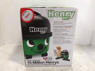 HENRY PET VACUUM CLEANER RRP - £179: LOCATION - E1 FRONT