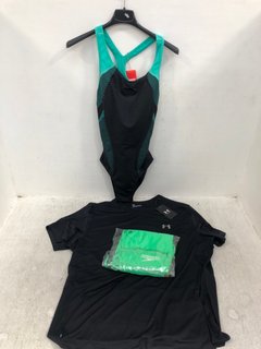 QTY OF ASSORTED CLOTHING TO INCLUDE SPEED ESSENTIALS 16'' WATER SHORTS IN GREEN SIZE: S: LOCATION - G3