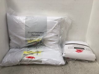 3 X ASSORTED JOHN LEWIS AND PARTNERS BED ITEMS TO INCLUDE COTTON QUILTED SMALL DOUBLE MATTRESS PROTECTOR IN WHITE: LOCATION - F2