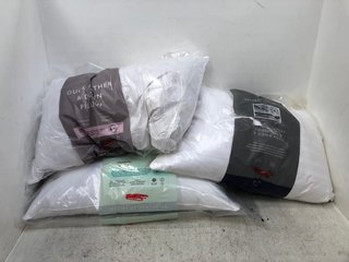 3 X ASSORTED JOHN LEWIS AND PARTNERS PILLOW PACKS TO INCLUDE ACTIVE ANTI ALLERGY PILLOW , DUCK FEATHER AND DOWN PILLOW: LOCATION - F2