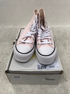 CONVERSE LOGO PRINT CANVAS HIGH TOPS IN LIGHT PINK SIZE: 5.5: LOCATION - F4