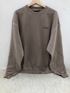 REPRESENT OWNERS CLUB SWEATER IN MUSHROOM SIZE: L RRP - £140: LOCATION - E1 FRONT