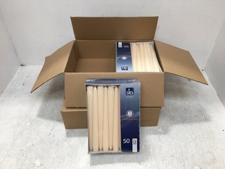 2 X BOXES OF STILE LARGE PREMIUM UNSCENTED DINNER CANDLES: LOCATION - F10