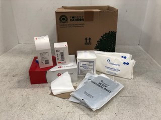 BOX OF ASSORTED MEDICAL ITEMS TO INCLUDE FITTLEWORTH COMPLIMENTARY DRY WIPES: LOCATION - F13