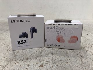 2 X ASSORTED EARBUDS TO INCLUDE LG TONE FREE EARBUDS IN NAVY: LOCATION - F16
