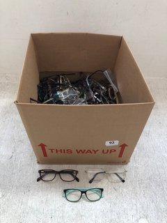 BOX OF ASSORTED PRESCRIPTION GLASSES IN VARIOUS STRENGTHS: LOCATION - H1