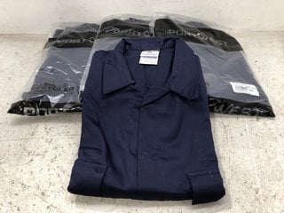 4 X PORTWEST EURO WORK BOILER SUITS IN NAVY SIZE: XL: LOCATION - E16