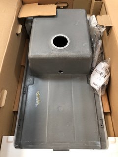 CARRON PHOENIX BLG 105 3 1/2 WWK REV MSTONE KITCHEN SINK UNIT WITH INTEGRATED DRAINER IN STONE GREY - RRP £536: LOCATION - A6