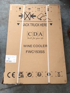 CDA FREESTANDING UNDERCOUNTER WINE COOLER : MODEL FWC153SS - RRP £132: LOCATION - A6