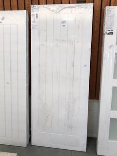 2 X XL JOINERY INTERNAL WHITE PRIMED SUFFOLK DOOR : SIZE 2040 X 826 X 40MM: LOCATION - A12