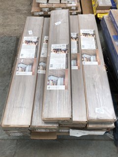 PALLET OF EUROHOME COLLECTION ART HIGH QUALITY WOOD FLOORING IN GREY WOOD FINISH: LOCATION - B9 (KERBSIDE PALLET DELIVERY)