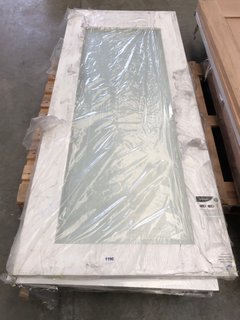 PALLET OF ASSORTED INTERIOR DOORS TO INCLUDE XL JOINERY PRODUCTS WHITE PRIMED PATTERN 10 DOOR WITH OBSURED GLASS : SIZE 1981 X 838 X 35MM: LOCATION - B9 (KERBSIDE PALLET DELIVERY)