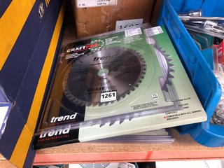 QTY OF ASSORTED CRAFT PRO SAW BLADES TO INCLUDE TREND TUNGSTEN CARBIDE TIPPED 8 &1/2'' BLADE (PLEASE NOTE: 18+. ID MAY BE REQUIRED): LOCATION - CR2