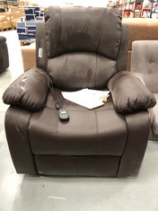 MASSAGE MASSAGE CHAIR RELAX HEAT TREVI COLOUR BROWN RECLINING 160º (IT IS DIRTY AND A BIT STICKY, CRACK IN THE BACK PART).