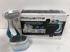 ROWENTA PURE TEX DR9530 SCENTED STEAM BRUSH INTERCHANGEABLE HEAD SYSTEM, 4-IN-1 ACTION: DISINFECTS, REMOVES CREASES, CLEANS AND PERFUMES, SUITABLE FOR ALL HOUSEHOLD TEXTILES.