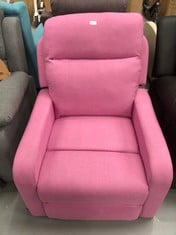 NALUI MANUAL RECLINING CHAIR PINK COLOUR (DIRTY OR SCRATCHED ON ARMRESTS).