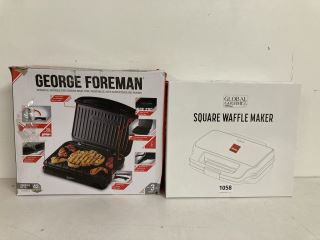 2 X ASSORTED ITEMS TO INCLUDE SQUARE WAFFLE MAKER