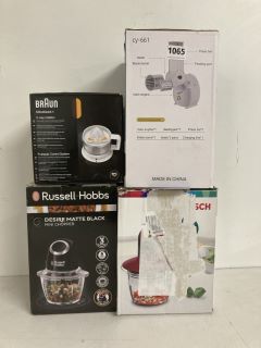 4 X ASSORTED ITEMS TO INCLUDE RUSSELL HOBBS MINI CHOPPER