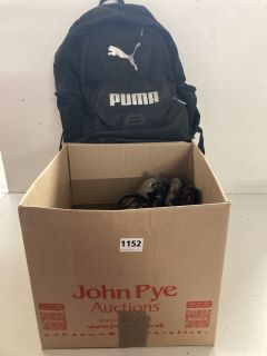 QTY OF ASSORTED ITEMS TO INCLUDE PUMA RUCKSACK IN BLACK