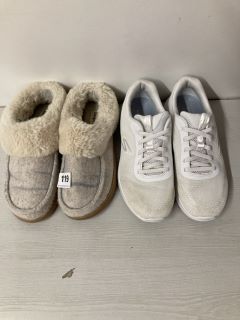 2 X ASSORTED SHOES TO INCLUDE SKECHERS TRAINERS IN WHITE